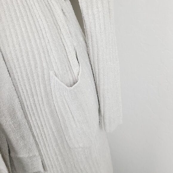 NEW Saranoni‎ Robe S Beige Ribbed So Soft Tie Waist Longline Wrap Lounge … - Picture 5 of 6